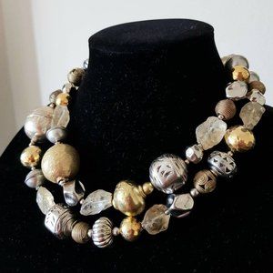 SOLD Boho Chic Double Strand Multi Beaded Necklace